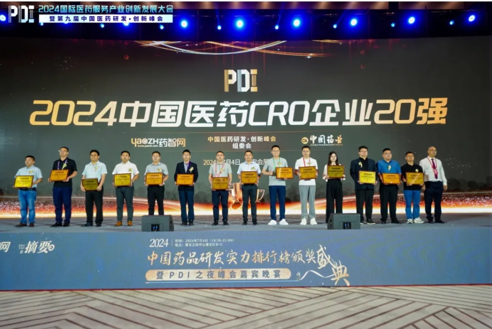 5度蝉联！w66国际·利来再度登榜“2024中国医药CRO企业20强”